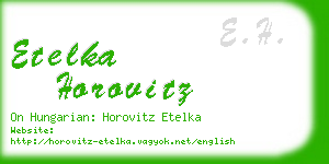 etelka horovitz business card